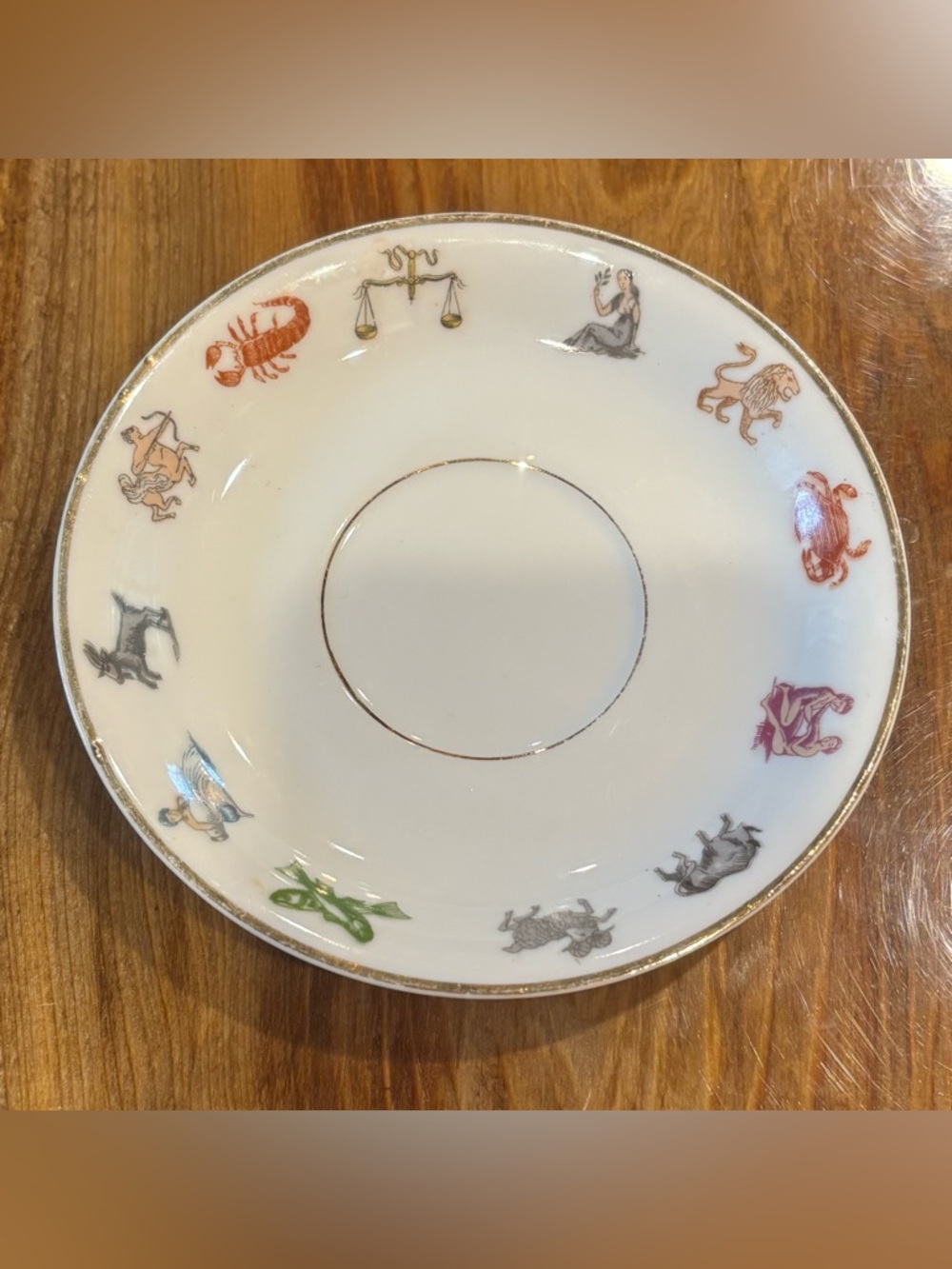 Zodiac Motif Porcelain Saucer